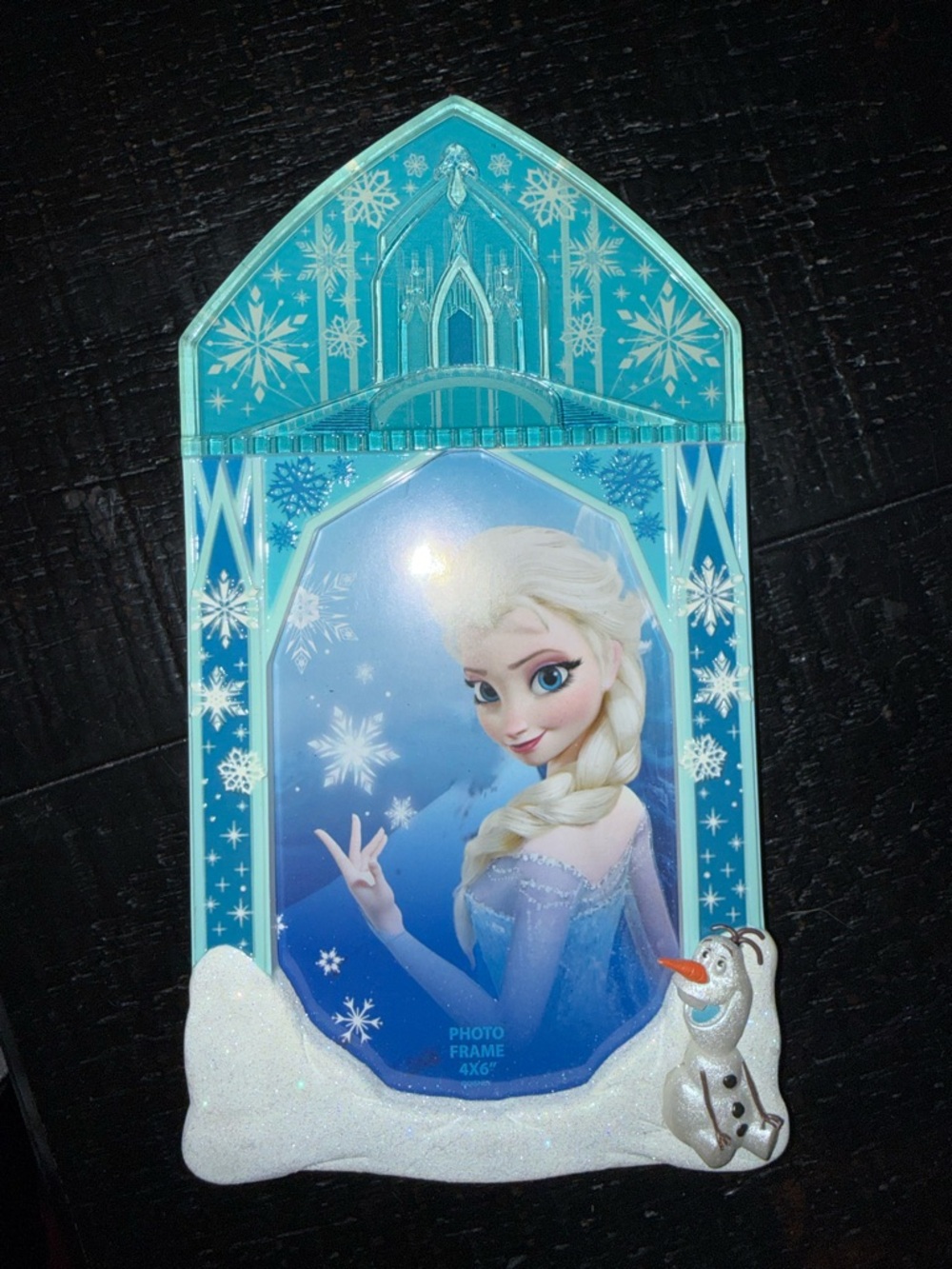 Disney Frozen Elsa Photo Frame 4x6 w/ Olaf – Ice Castle Design